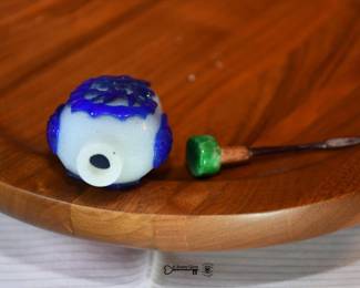 2128Snuff Bottle 1 White Blue Green