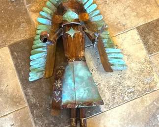 Copper Kachina Dancer Wall Sculpture