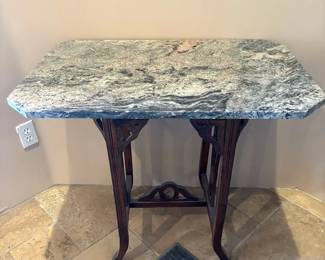 Antique Base Table With Stone Top