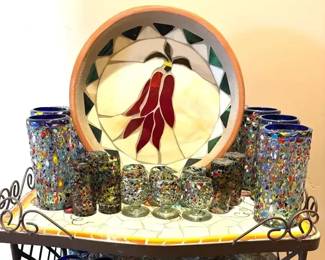 Mexican Confetti Rock Glassware
