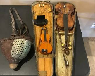 VintageAntique Violin With Horse Muzzle