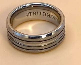 Mens Triton Tungsten Steel Edged Band
