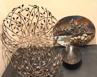 Metal Decor  Tetons Signed Iron Carving