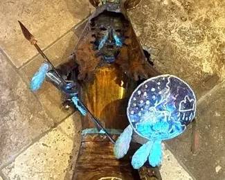 Lg. Hammered Copper Southwest Kachina Doll