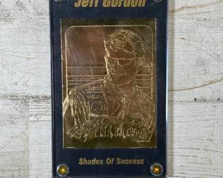 Lot #17 Jeff Gordon NASCAR 22kt Gold Foil Card Shades of Success Acrylic Display