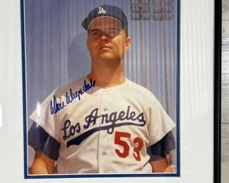 Lot #285 Don Drysdale Autographed LA Dodgers Photo Framed #53 HOF 1984 Signed MLB