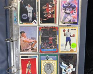 Lot #158 Vintage Sports Card Binder Collection Nolan Ryan Jordan Montana Emmitt Smith