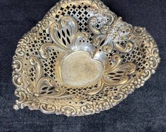 Lot #12 Gorham Sterling Silver 965 Reticulated Footed Bon Bon Dish Rococo Repousse Scrollwork