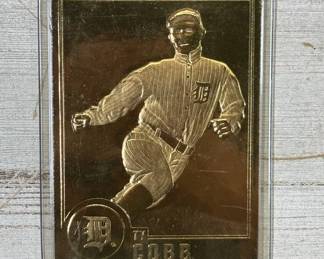 Lot #15 Ty Cobb Detroit Tigers 1996 CMG Worldwide MBI Gold Foil Embossed Baseball Card