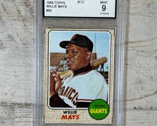 Lot #21 1968 Topps Willie Mays #50 SF Giants Baseball Card BCG Graded Mint 9