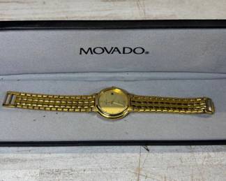 Lot #256 Movado Palio Quartz Swiss Movement Gold-Tone Stainless Steel Watch 88.97.865H