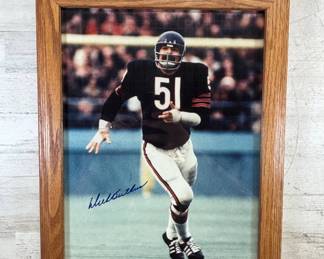 Lot #31 Dick Butkus Autographed Chicago Bears #51 Color Photo Framed NFL Signed
