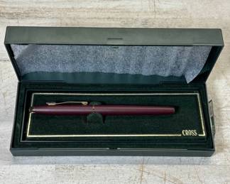 Lot #255 Cross 2205 Burgundy Rollerball Pen Gold Trim Classic Century in Original Box