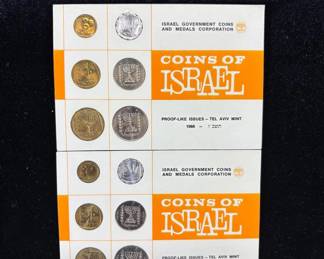 Lot #122 1966 Israel Coins of Israel Proof-Like Set Tel Aviv Mint Lot of 2 Sets