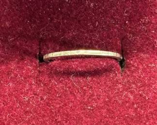 Lot #109 Antique Art Deco 14K Gold Etched Wedding Band Ring 1920s-1930s Stacking