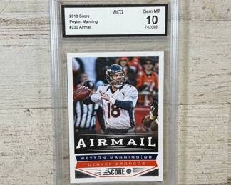 Lot #14 Peyton Manning 2013 Score Airmail #230 Denver Broncos BCG Gem MT 10 NFL Card