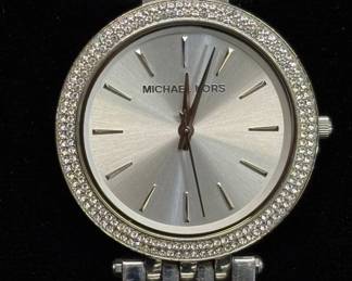 Lot #75 Michael Kors Darci MK-3190 Silver-Tone Crystal Pave Bezel Stainless Steel Women's Watch