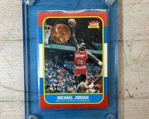 1986-87 Fleer Premier Michael Jordan #57 Reprint Basketball Card Screw Case