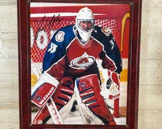 Lot #33 Patrick Roy Autographed Photo Plaque Colorado Avalanche 1996 Stanley Cup MVP NHL