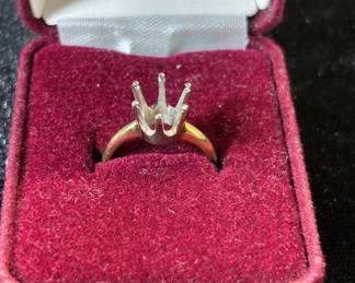 Lot #53 14k Gold Solitaire Ring Mounting Semi Mount 6-Prong Crown Setting