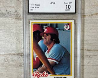 Lot #24 1978 Topps Pete Rose #20 Cincinnati Reds BCG Gem MT 10 Graded Baseball Card