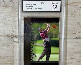 Lot #18 2001 Upper Deck Tiger Woods #TT20 Tiger's Tales Rookie Card BCG Gem MT 10