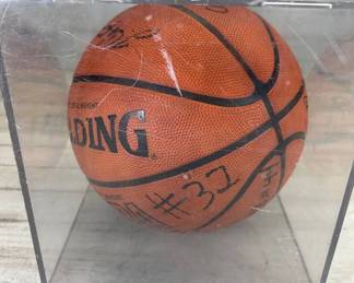 Lot #236 Spalding NBA Multi-Signed Autographed Basketball Acrylic Display Case Memorabilia