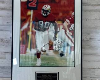 Lot #146 Jerry Rice Autographed San Francisco 49ers #80 Framed Photo Super Bowl XXIII MVP
