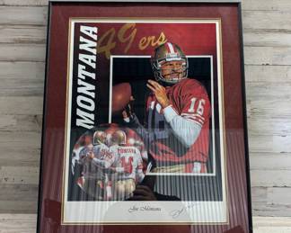 Lot #145 Joe Montana Signed SF 49ers Framed Lithograph Print #16 NFL Football Autograph