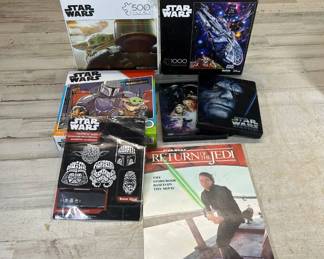 Lot #227 Star Wars Buffalo Games Puzzle Lot Mandalorian Steelbook Decals Storybook