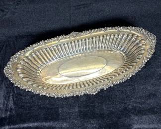 Lot #9 Black Starr & Frost Antique Sterling Silver Oval Dish Repoussé Fluted Rococo #603