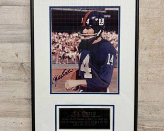 Lot #143 Y.A. Tittle NY Giants Autographed Photo Framed HOF QB #14 NFL Signed