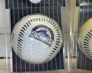 Lot #286 Fotoball MLB Expressions Colorado Rockies Logo Baseball & 125th Anniversary Ball Sealed