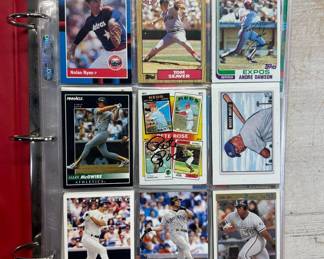Lot #257 MLB Baseball Card Binder Collection HOF Stars Nolan Ryan Pete Rose Signed