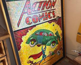 large Action Comic oil painting