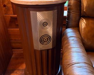 Pair of Empire 8000P Grenadier Speakers/End Tables Marble Tops 1960's
