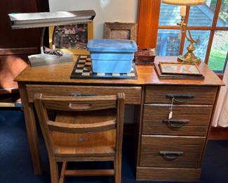 second Brandt Ranch Oak Desk and Chair