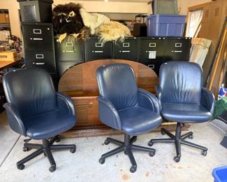 Pleather office chairs 5 total