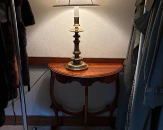 Stiffel Lamp and Demilune table