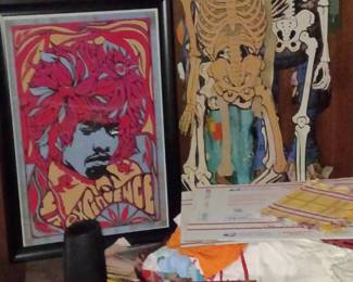 Original 1967 Jimi Hendrix black light poster