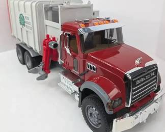 BB259 Red Bruder Mack Granite Side Loading Garbage Truck