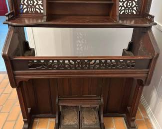 Pump organ with all the parts out - great for a coffee bar or desk with a little creativity