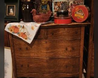 Oak dresser plus decor