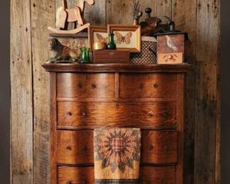 Beautiful Oak dresser plus decor