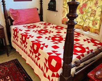 Red and white quilts
