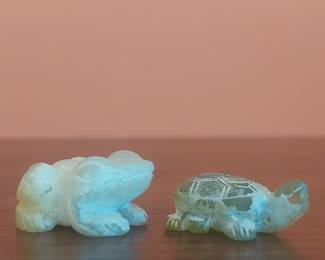 Hand-Carved Stone Animal Figurines (Frog and Turtle)