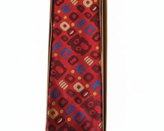 Vintage Geometric Pattern Silk Necktie