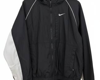 Vintage Nike Black and White Color-Blocked Windbreaker Jacket