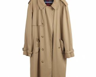 Vintage Men's Tan Trench Coat with Removable Wool Liner