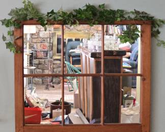 Rustic Window Pane Wall Mirror
